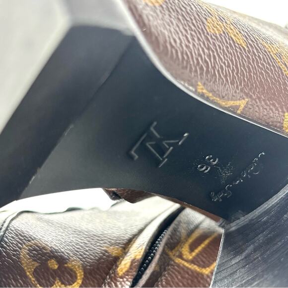 Louis Vuitton Star Trail LV Monogram Black Leather Platform Booties 36 - Picture 8 of 9